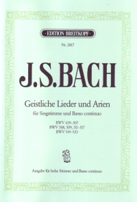 Bach Sacred Songs And Arias High Voice & Piano Sheet Music Songbook