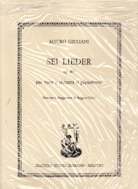 Giuliani Sei Lieder Op. 89 Voice & Guitar (piano) Sheet Music Songbook