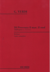 Verdi Di Provenza Il Mar Il Suol Il Trovatore Bari Sheet Music Songbook
