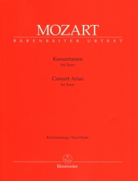 Mozart Concert Arias Tenor Sheet Music Songbook