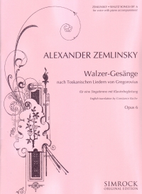Zemlinsky Waltz Songs Op6 Bache Voice & Piano Sheet Music Songbook