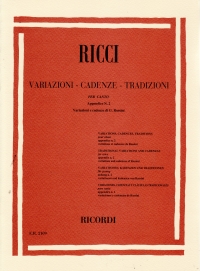 Ricci Appendice No 2 Cadenzas Mixed Voices Sheet Music Songbook