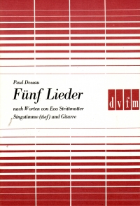 Dessau 5 Lieder Tenor & Guitar Sheet Music Songbook