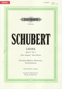 Schubert Songs Vol 1 High New Edition Sheet Music Songbook
