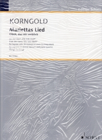 Korngold Mariettas Lied Op12 Sop/mez & Pf Quintet Sheet Music Songbook