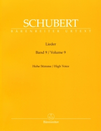 Schubert Lieder 9 High Voice Durr Sheet Music Songbook