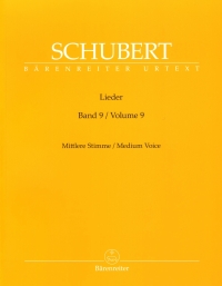 Schubert Lieder 9 Medium Voice Durr Sheet Music Songbook