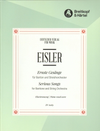 Eisler Serious Songs Ernste Gesange Baritone & Pf Sheet Music Songbook