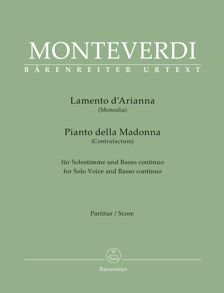 Monteverdi Lamento D Arianna Voice & Continuo Sheet Music Songbook