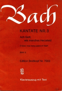 Bach Cantata Bwv 3 Ach Gott Wie Manches Herzelied Sheet Music Songbook