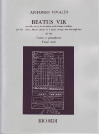 Vivaldi Beatus Vir Bb Rv598 Lat/eng Sheet Music Songbook