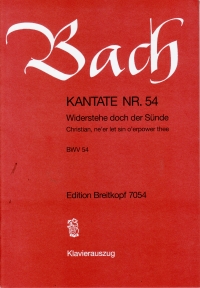Bach Cantata Bwv 54 Vocal Score Sheet Music Songbook