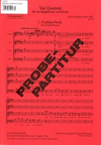 Brahms 4 Quartets Op 92 Satb  Min 20 Copies Sheet Music Songbook