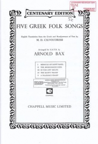 Bax Greek Songs  5 Sheet Music Songbook