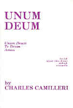 Camilleri Unum Deum/te Deum/amen Vocal Score Sheet Music Songbook