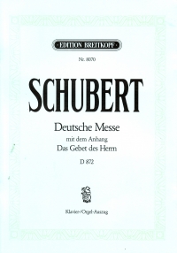 Schubert Deutsche Messe D872 Sheet Music Songbook