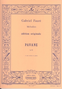 Faure Pavane Op50 4 Mixed Voices & Pf  Vocal Score Sheet Music Songbook