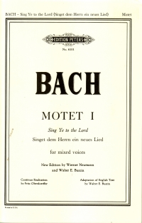 Bach Motet No1 Sing Ye To The Lord Bwv225 2 Choirs Sheet Music Songbook