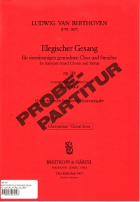 Beethoven Elegischer Gesang Op118 Choral (min 20) Sheet Music Songbook