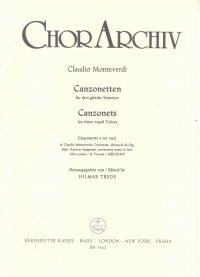 Monteverdi Canzonettas Vol 1 Ssa Sheet Music Songbook