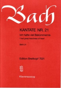 Bach Cantata Bwv 21 Vocal Score Sheet Music Songbook