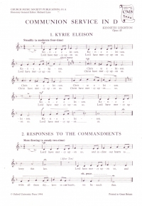 Communion Service D Leighton Congregational Part Sheet Music Songbook
