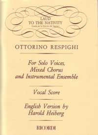 Respighi Lauda Per Nativita Vocal Score Eng/ital Sheet Music Songbook
