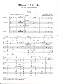 Rossini Messa Di Gloria Choral Score Sheet Music Songbook