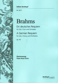 Brahms Requiem (german) Op45 Vocal Score Sheet Music Songbook
