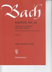 Bach Cantata No 40 Darzu Ist Vocal Score Sheet Music Songbook