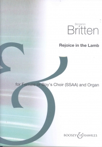 Britten Rejoice In The Lamb Ssaa & Organ Sheet Music Songbook
