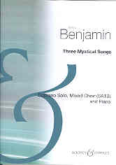 Benjamin Three Mystical Songs Satb Choral Score Sheet Music Songbook