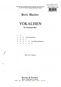 Blacher Vokalisen Satb Choral Score Sheet Music Songbook