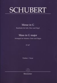 Schubert Mass Gmaj D167 Choir & Organ Sheet Music Songbook