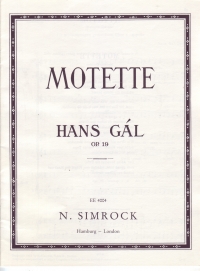 Gal Motet Op 19 Vocal/fullscore Sheet Music Songbook