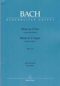 Bach Lutheran Mass F Bwv 233 Latin Vocal Score Sheet Music Songbook