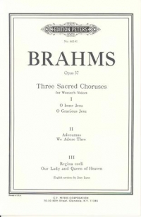 Brahms Sacred Choruses 3 Op37 Lat/eng Choral Score Sheet Music Songbook