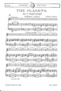 Holst Neptune (planets) Chorus Part Sheet Music Songbook