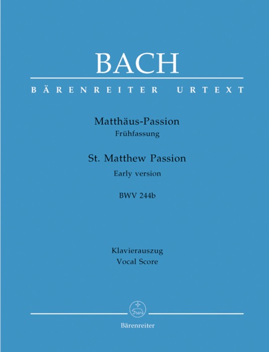 Bach St Matthew Passion Early Version Ger/eng Vsco Sheet Music Songbook