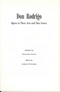 Ginastera Don Rodrigo Libretto Sheet Music Songbook