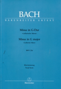 Bach Lutheran Mass G Bwv 236 Latin Vocal Score Sheet Music Songbook
