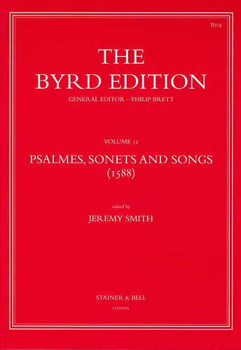 Byrd Psalmes Sonets & Songs Byrd Edition Vol 12 Sheet Music Songbook