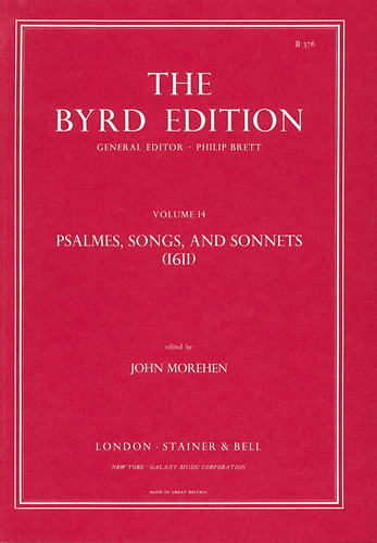 Byrd Psalmes Songs & Sonnets Byrd Edition Vol 14 Sheet Music Songbook