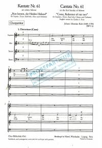Bach Cantata Bwv 61 Choral Score Min Sale 20 Sheet Music Songbook