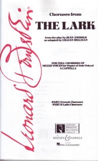 Bernstein Choruses From The Lark (french/latin) Sheet Music Songbook