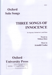 Cooke Three Songs Of Innocence Vocal Score Sheet Music Songbook