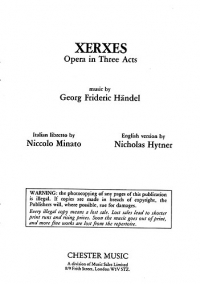 Handel Xerxes Libretto Hytner Sheet Music Songbook