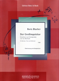 Blacher Der Grossinquisitor Vocal Score Sheet Music Songbook