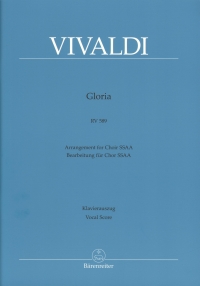 Vivaldi Gloria Rv589 Bruno Ssaa Vocal Score Sheet Music Songbook