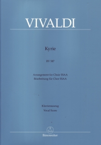 Vivaldi Kyrie Rv587 Bruno Ssaa Vocal Score Sheet Music Songbook